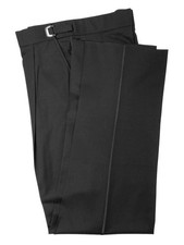 New Men's Black Tuxedo Pants 100 Wool Regular Rise 39-41" Adjustable Waist