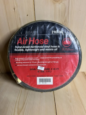 #ad #ad Vintage Sears Craftsman Air Hose 25ft x 3 8” NEW Nylon Braced Vinyl Hose $19.99