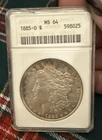 1885-O Morgan Silver Dollar ANACS MS-64 Lustrous Beauty 💕 (Old Holder) 👀Toning