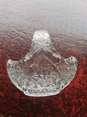 Vintage Korb aus geschliffenem Bleikristallglas Servier Obstschale 
