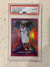 2020-21 Panini Prizm Tyrese Maxey #256 True Purple  /99 Rookie PSA 10 LOW POP