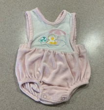 Vintage Carter's Duck Embroidered Terry Romper One-Piece 6 Months Pink White USA