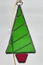 Leaded Stained Glass Suncatcher Window Hanging Decor Christmas Tree 6  