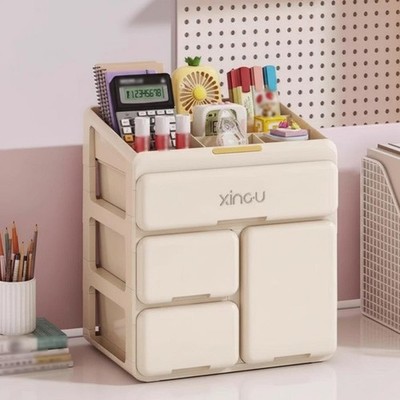Aufbewahrungsbox mit mehreren Fächern platzsparender Schreibwarenhalter für Schreibtisch, Wohnheim