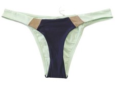 NWOT PIlyq Mint L Color Block Ruched Cheeky Bikini Swim Bottom 98704