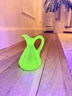 Vintage Green Glass Cruet Pitcher – Uranium / Depression Glass – No Stopper