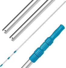 Professional 15-Foot Aluminum Telescopic Swimming Pool Pole, Adjustable 5 Piece