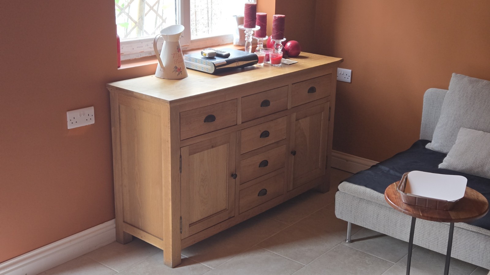 Large Solid Oak Sideboard / Storage Cabinet 140 cm