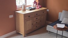 Large Solid Oak Sideboard / Storage Cabinet 140 cm