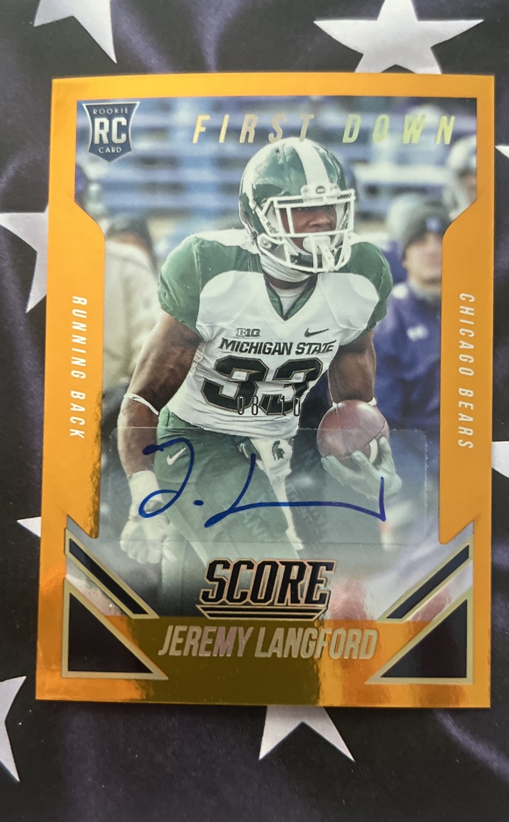 Jeremy Langford Panini Score #379 Autograph-First Down