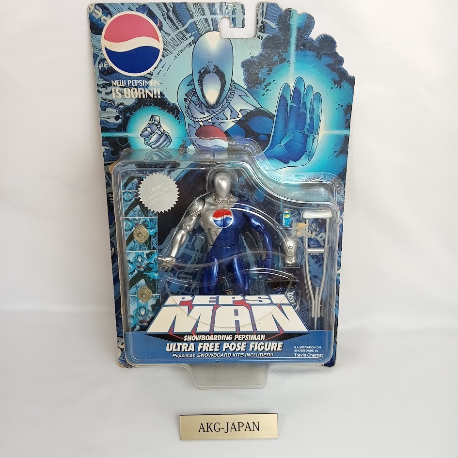 1998 Pepsi Man Snowboarding Ultra Free Pose Figure Bandai 5.9in