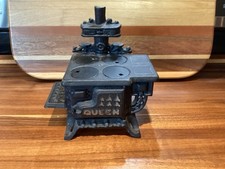 Vintage Miniature Queen Cast Iron Replica Toy Stove Salesman Sample 6.5" USA
