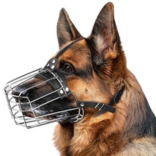 Metal Dog Muzzle For German Shepherd Steel Basket Wire Cage Medium Large Dog