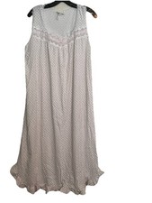 VTG Nicole Floral Rosebud Print Cotton Nightgown Lace Trim Ruffle Hem Size L
