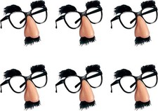 6 PCS Disguise Glasses with Funny Nose with Eyebrows and Mustache Perfect