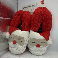 Dearfoams Santa Claus Christmas Slip-On Slippers Memory Foam Women's 11-12