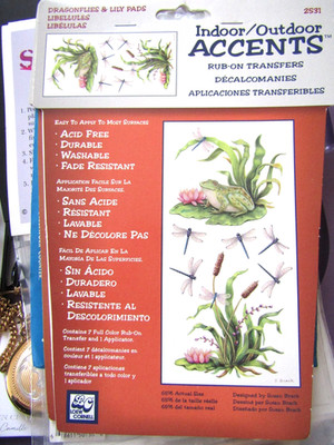 Loew Cornell Indoor/Outdoor Rub-On Transfer Decals Dragonflies & Lilly Pads