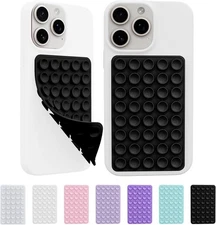 2 Pack Silicone Sticky Grip Holder for Cellphone, Suction Cup Black 