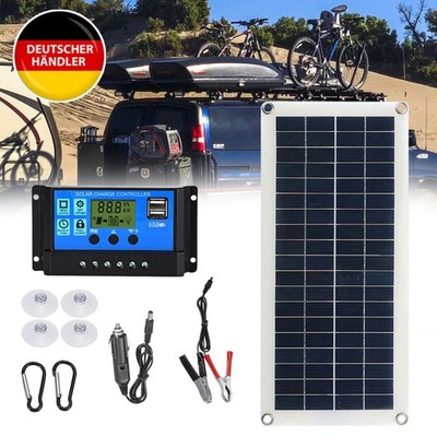 300W 12V Solarpanel Solarmodul 30A Ladegerät USB Kit Für Wohnwagen Camping Boot