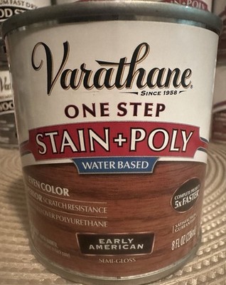 Varathane One Step Stain + Poly Water Based Early American Semi-Gloss 8 fl oz
