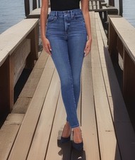 $149 GOOD AMERICAN Good Waist Made In USA Jeans Womens 22 35x25” High-rise Ankle
