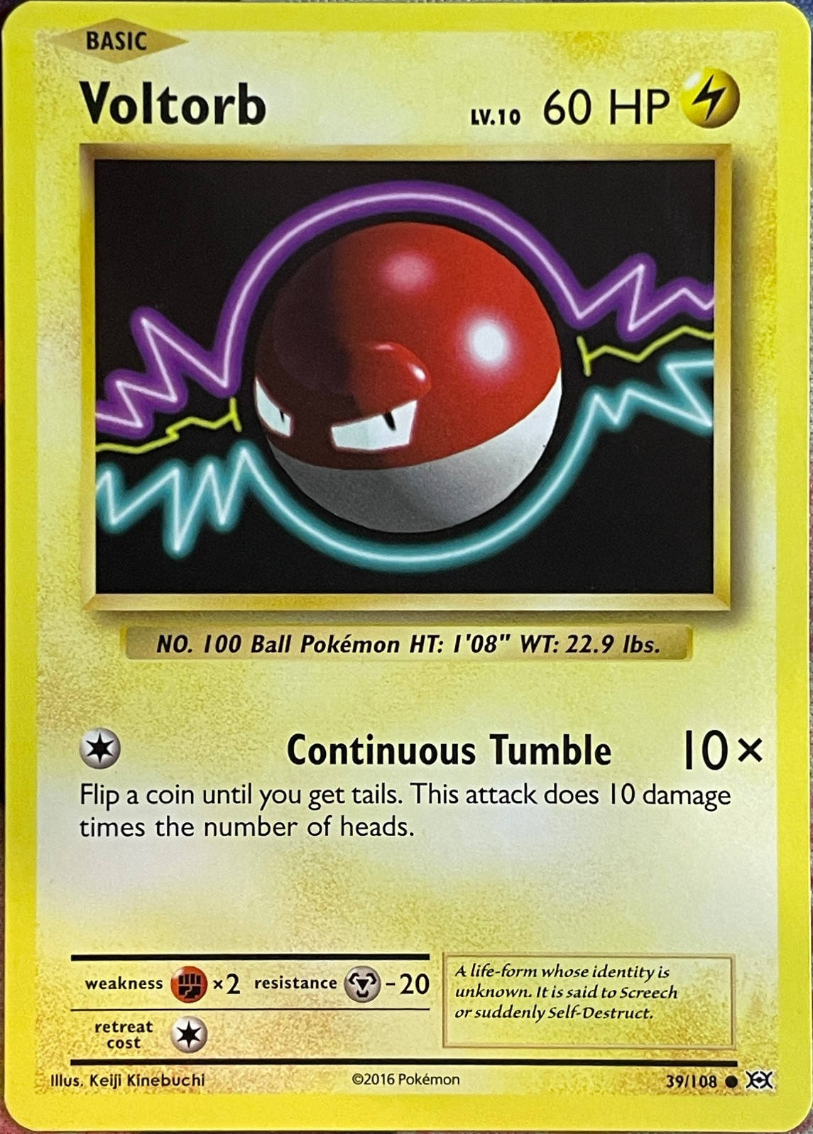 Voltorb - 39/108 - XY Evolutions Pokemon 2016