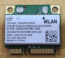 Intel 6200 622ANHMW Dual Band WLAN Card 802.11n Half Mini PCIe