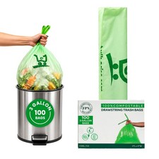 FPN Trash Bags 100% Compostable Durable Garbage Bags 3, 8, 13, 30 Gallon 0.67Mil