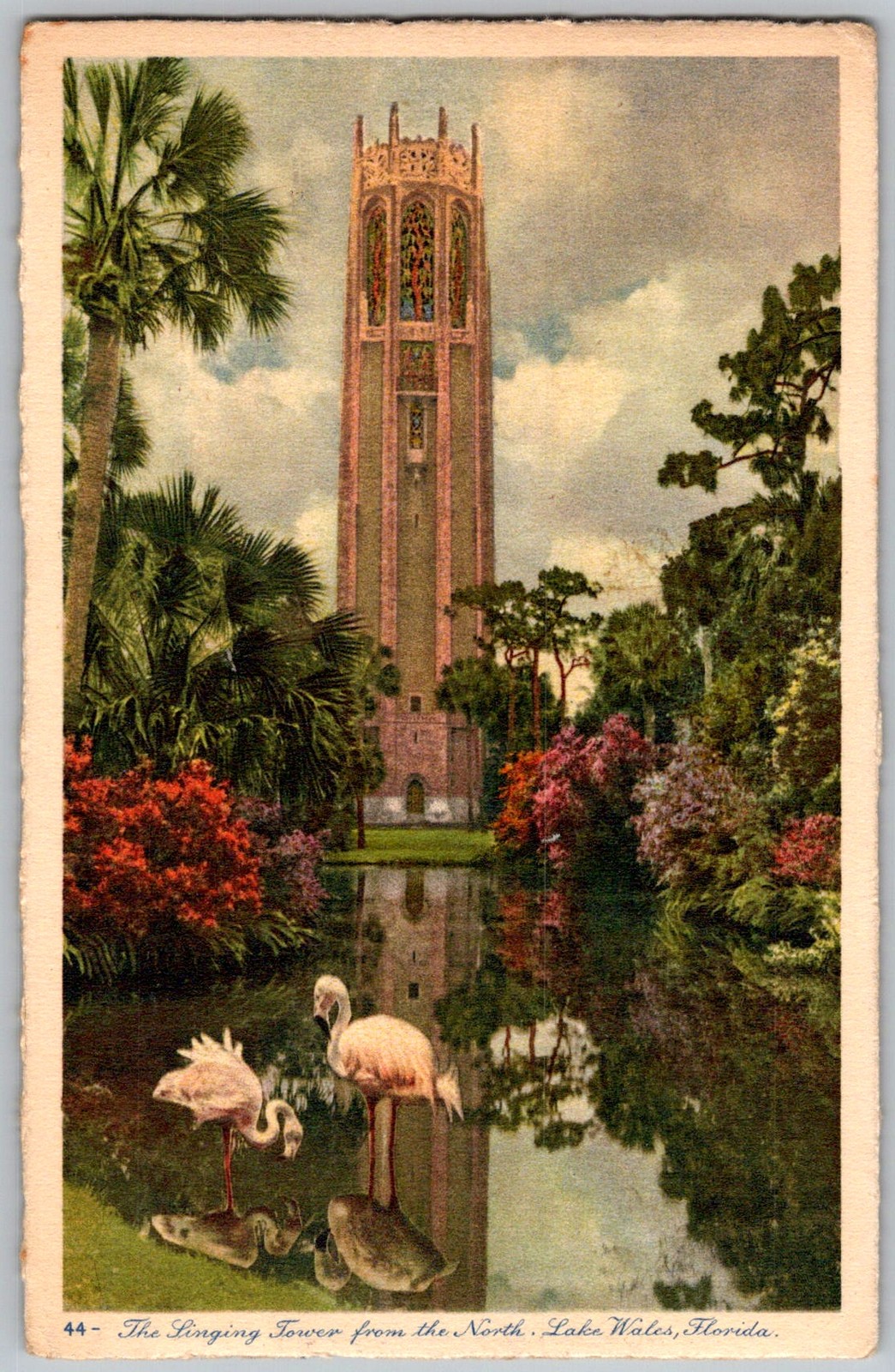 Vtg Postcard Bok Tower Singing Tower Lake Wales, FL 1940s