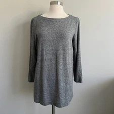J.Jill Affinity French Terry Tunic Tee w/ Pockets Grey Medium Petite