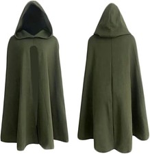 Renaissance Cloak Hooded Cape Medieval Hobbit Witch Costume for Halloween Cos...