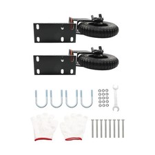 2 Pack 8" Gate Wheel Fence Gate Wheel 600Lbs Straight/U-Bolts With Brake
