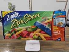 Ziploc Zip N Steam Microwave Cooking Bags Large Pack of 7 10x10 Steam Vegetables
