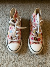 Converse Girls Pink Sz 12 Shoes Sneakers Chuck Taylor All Stars High Tops Hearts
