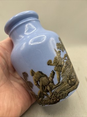 SCHÖNES ECHTES VIKTORIANISCHES PRATT PRATTWARE FARBIGES SARDELLENPASTE GLAS KEIN TOPFDECKEL