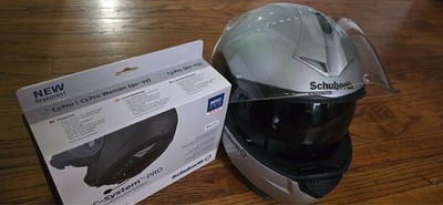 Schuberth Silver C3 Pro Motorcycle Helmet with Bluetooth Medium Unisex
