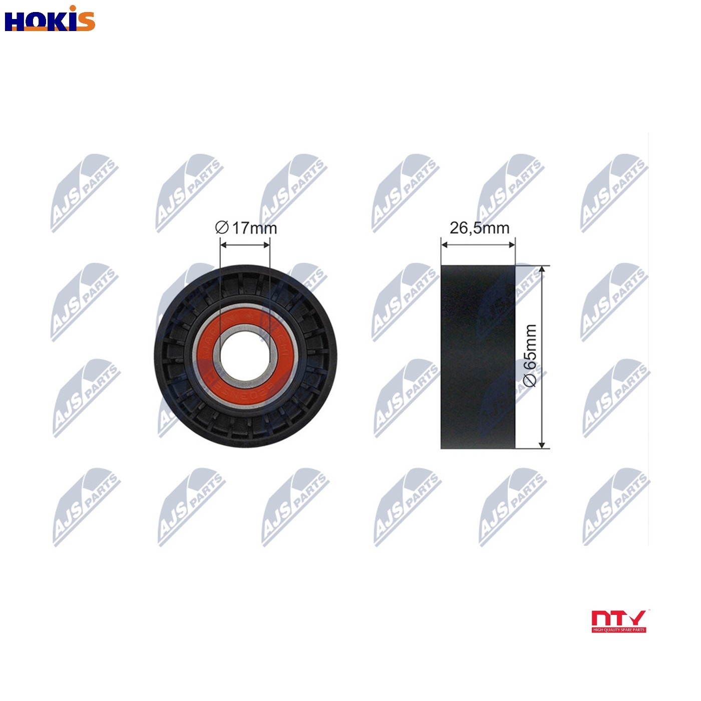 NTY RNK-VV-011 Tensioner Pulley, V-ribbed belt for VOLVO - Image 9