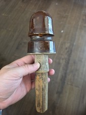 Vintage Brown Ceramic Ohio Brass Company Insu...