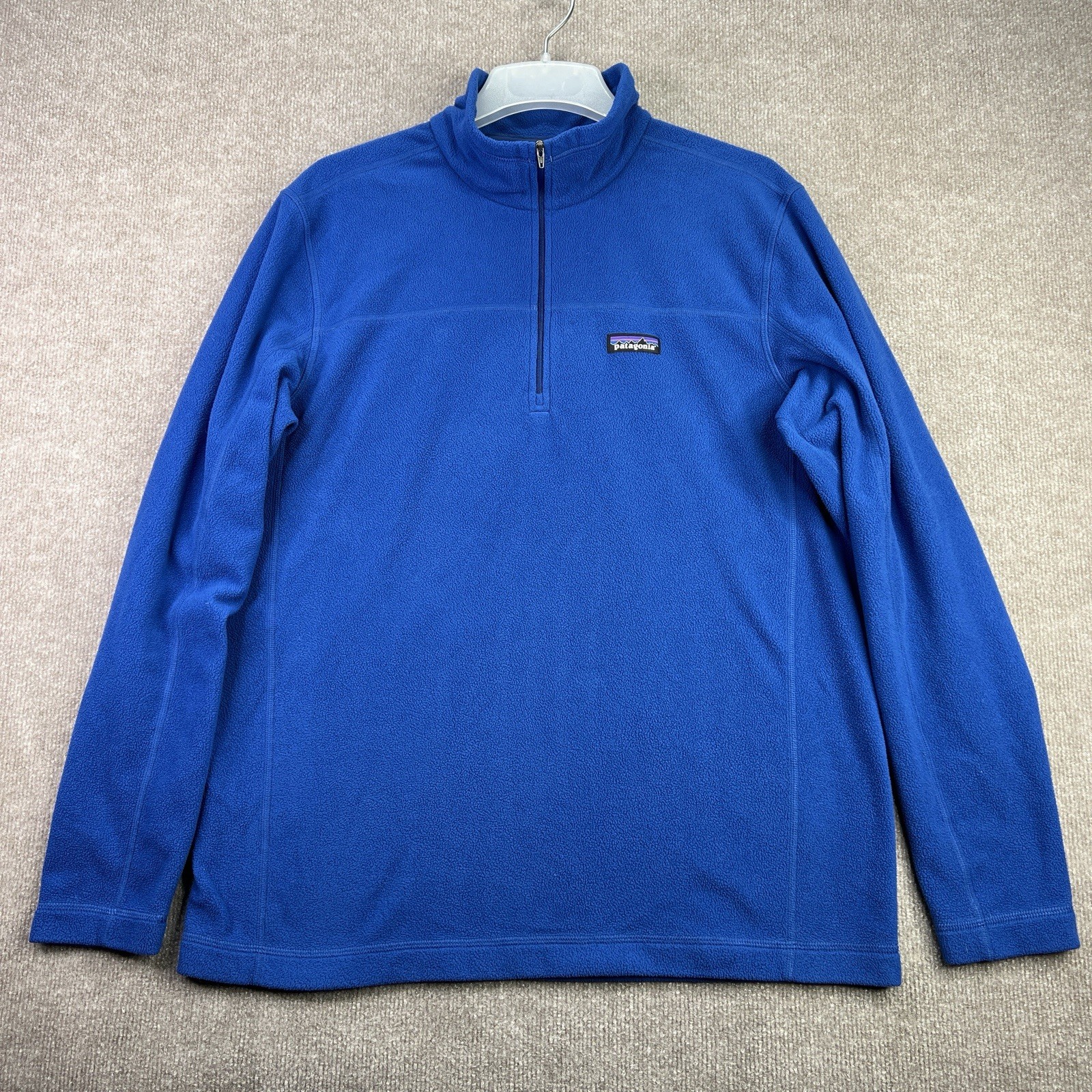 Patagonia Micro D Fleece Pullover Mens Large Blue 1/4 Zip Lightweight 26176