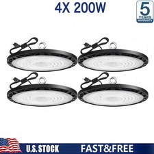 4 Pack 200W UFO Led High Bay Light Industrial Commercial Factory Warehouse Light