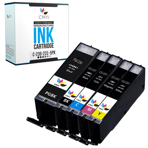 5-Pack Compatible Canon 230 231 Ink Cartridge Combo Pack for Canon PIXMA TS8820 - Picture 1 of 7