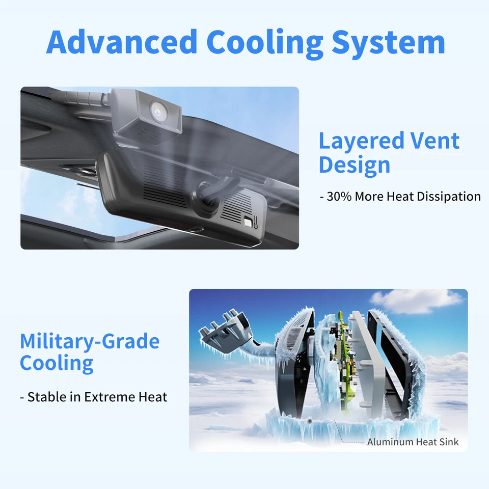 Inside Rearview Interior Digital Rear View Mirror 2 Camera Video Display 8.2'' - Image 3 of 4