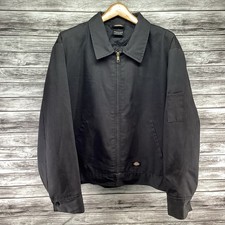 Dickies Eisenhower Jacket Mens 2XL Black Quilt Lined Workwear Outerwear Y2K