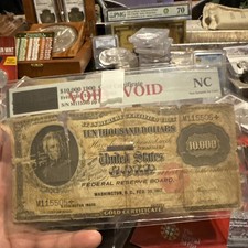 Fr. 1225h 1900 $10,000 Gold Certificate PCGS NC VOID PCGS Currency Bill Note