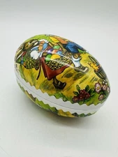 Vintage Nestler German Paper Mache Easter Egg Candy Container Rabbits with Eggs