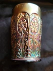 Fenton Blue Amethyst Milady floral 4 1/8  Carnival Glass Tumbler