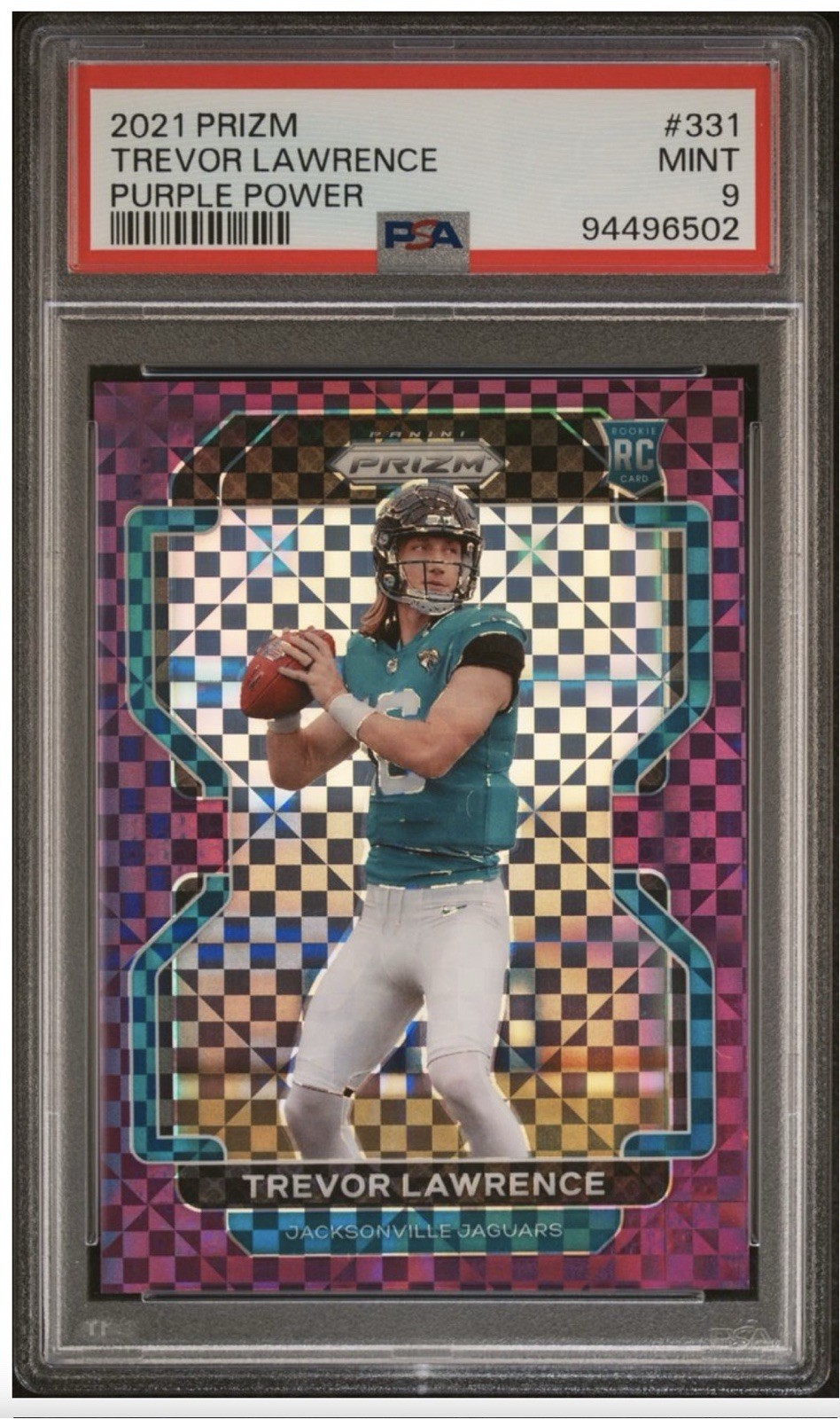 2021 Panini Prizm - Rookie Trevor Lawrence #331 Purple Power Prizm /49 (RC)