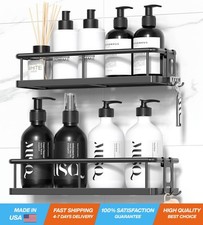 Rustproof Adhesive Shower Caddy - 2 Pack Metal Bathroom Storage Shelves
