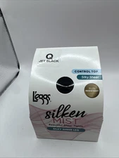 Leggs Womens Silken Mist Ultra Sheer With Run Resist Technology Size Q Jet Black