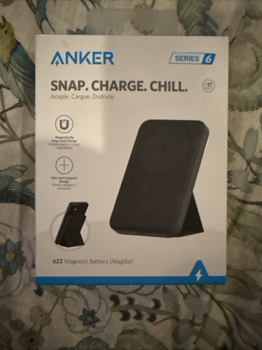 Anker 622 MagGo Magnetic Battery 5000mAh Snap Stand Wireless Charger Black